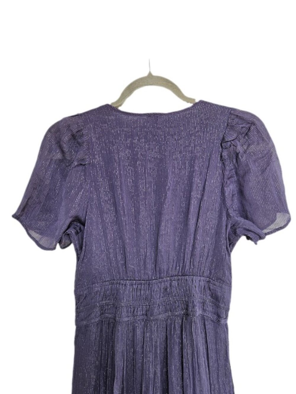 NWT Anthropologie The Somerset Maxi Dress Lurex Edition Purple Metallic XS - Picture 9 of 14
